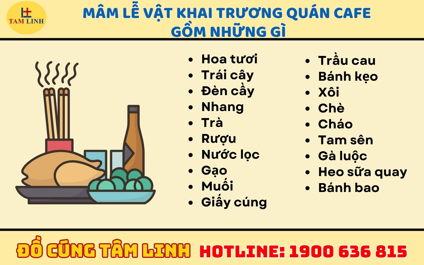 mâm cúng khai trương quán cafe