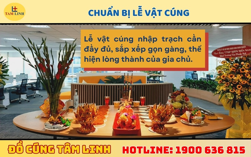 chuẩn bị lễ vật cúng