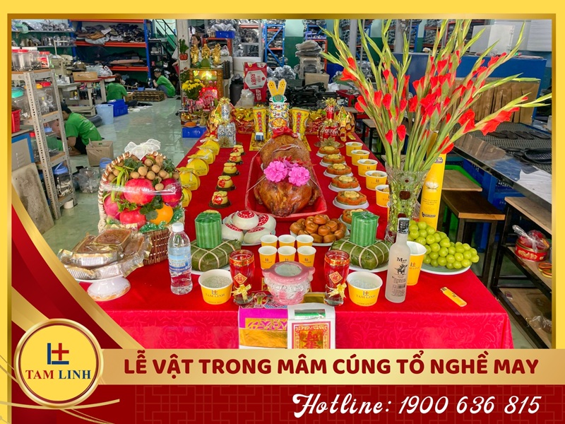 Lễ vật trong mâm cúng tổ nghề may
