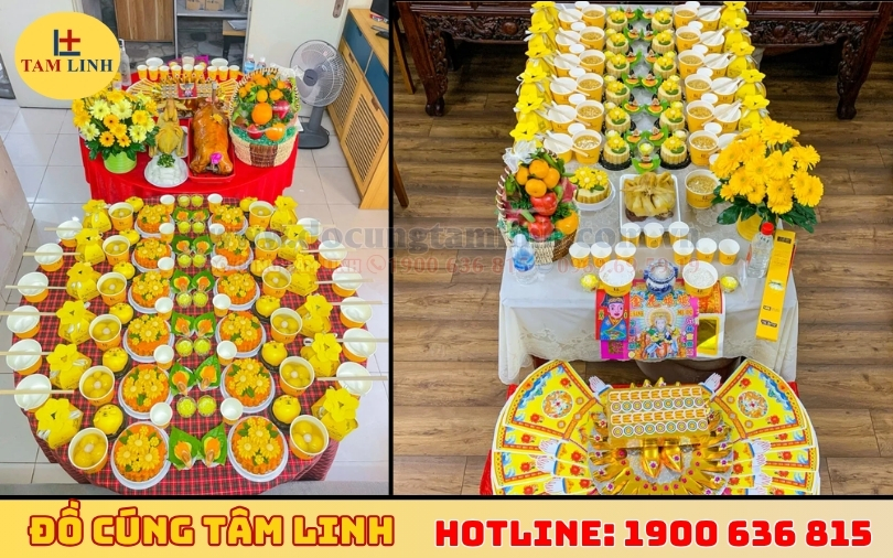 mâm cúng bài chúa và 12 bà mụ