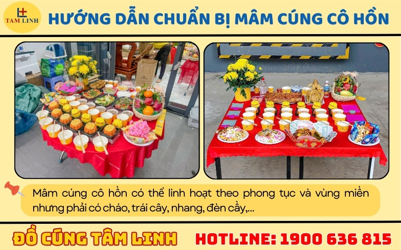 hướng dẫn chuẩn bị mâm cúng cô hồn hàng tháng