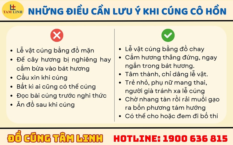 Những điều cần lưu ý khi cúng cô hồn