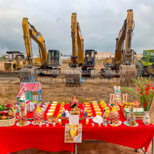 mâm cúng động thổ thịnh soạn