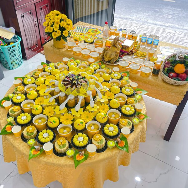 Mâm Cúng Đầy Tháng Bé Gái Luxury (Tông Vàng) DTBG-LUXV - Hình ảnh 2