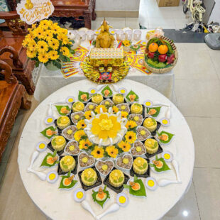 Mâm Cúng Đầy Tháng Bé Trai Hạnh Phúc DTBT-HP