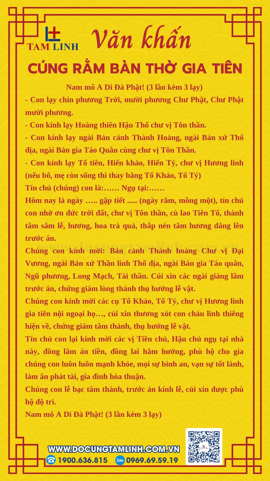 Bài cúng rằm, mùng 1 bàn thờ gia tiên
