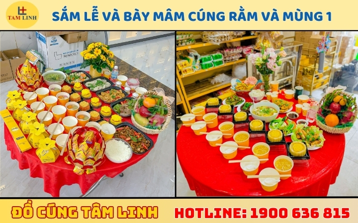 sắm lễ và bày mâm cúng rằm mùng 1