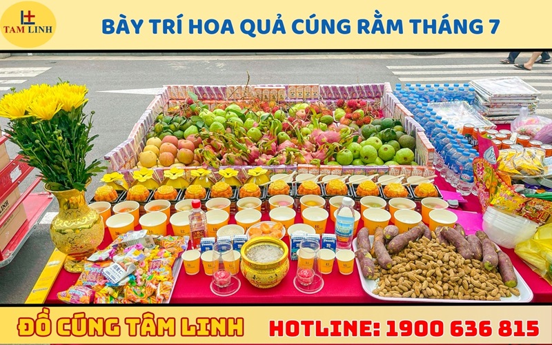 Bày trí hoa quả cúng rằm tháng 7 đúng phong tục