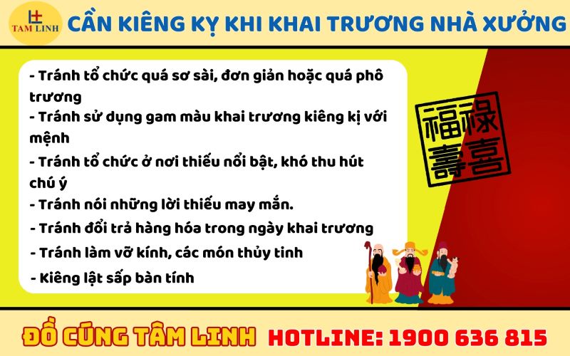 Cần kiêng kỵ điều gì khi cúng khai trương nhà xưởng? 