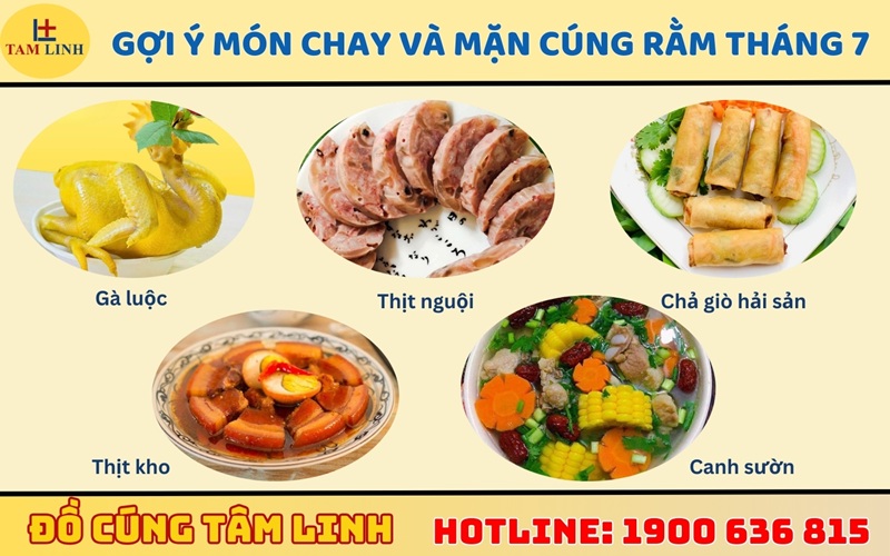 Gợi ý các món mặn cúng rằm tháng 7 