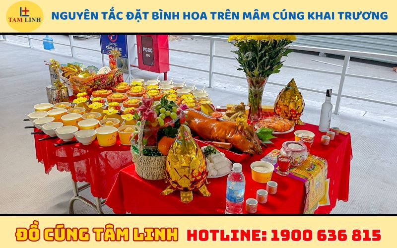 Nguyên tắc đặt bình hoa trên mâm cúng khai trương
