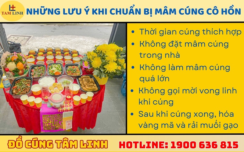 Những lưu ý khi chuẩn bị mâm cúng cô hồn 
