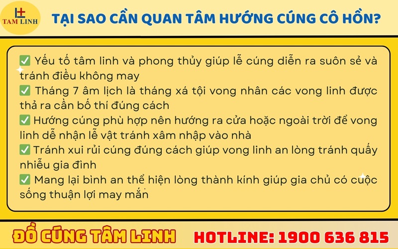 Tại sao cần quan tâm đến hướng cúng cô hồn?
