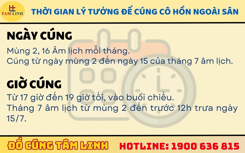 Thời gian lý tưởng để cúng cô hồn ngoài sân