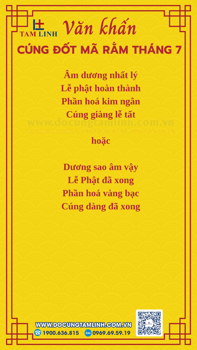 Văn khấn cúng đốt mã Rằm tháng 7 đúng chuẩn