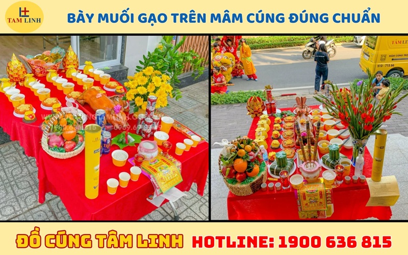 Bày muối gạo trên mâm cúng đúng chuẩn 