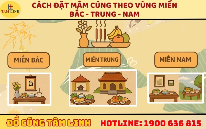 Cách đặt mâm cúng theo vùng miền