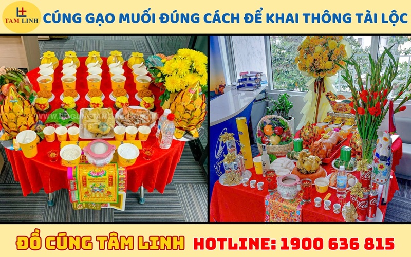 Cúng gạo muối đúng cách để khai thông tài lộc 