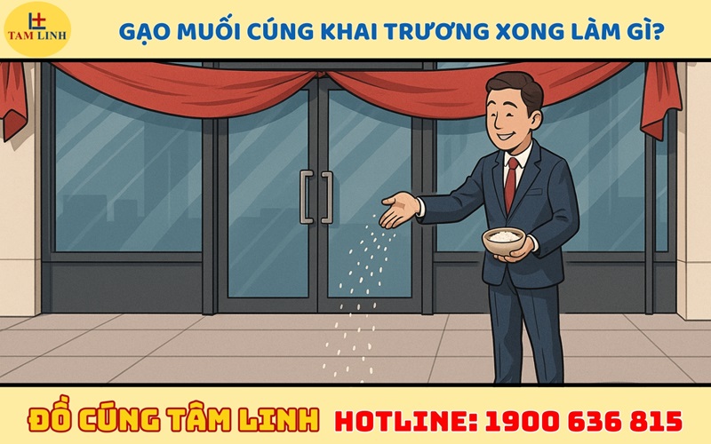 Gạo muối cúng khai trương xong làm gì? 