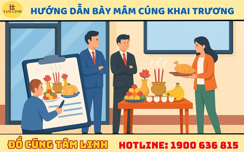 Hướng dẫn bày mâm cúng khai trương đơn giản