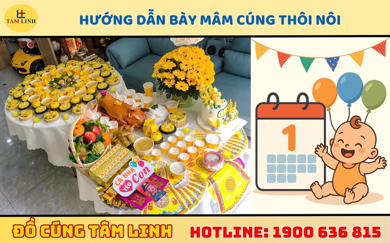 Hướng dẫn bày mâm cúng thôi nôi đúng phong tục