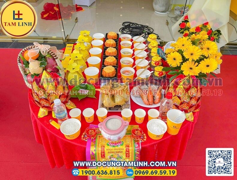 Mâm cúng khai trương đơn giản