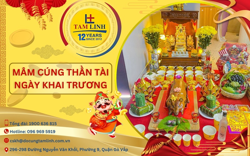 Mâm cúng thần tài ngày khai trương