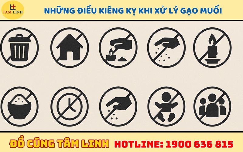 Những điều kiêng kỵ khi xử lý gạo muối sau cúng 