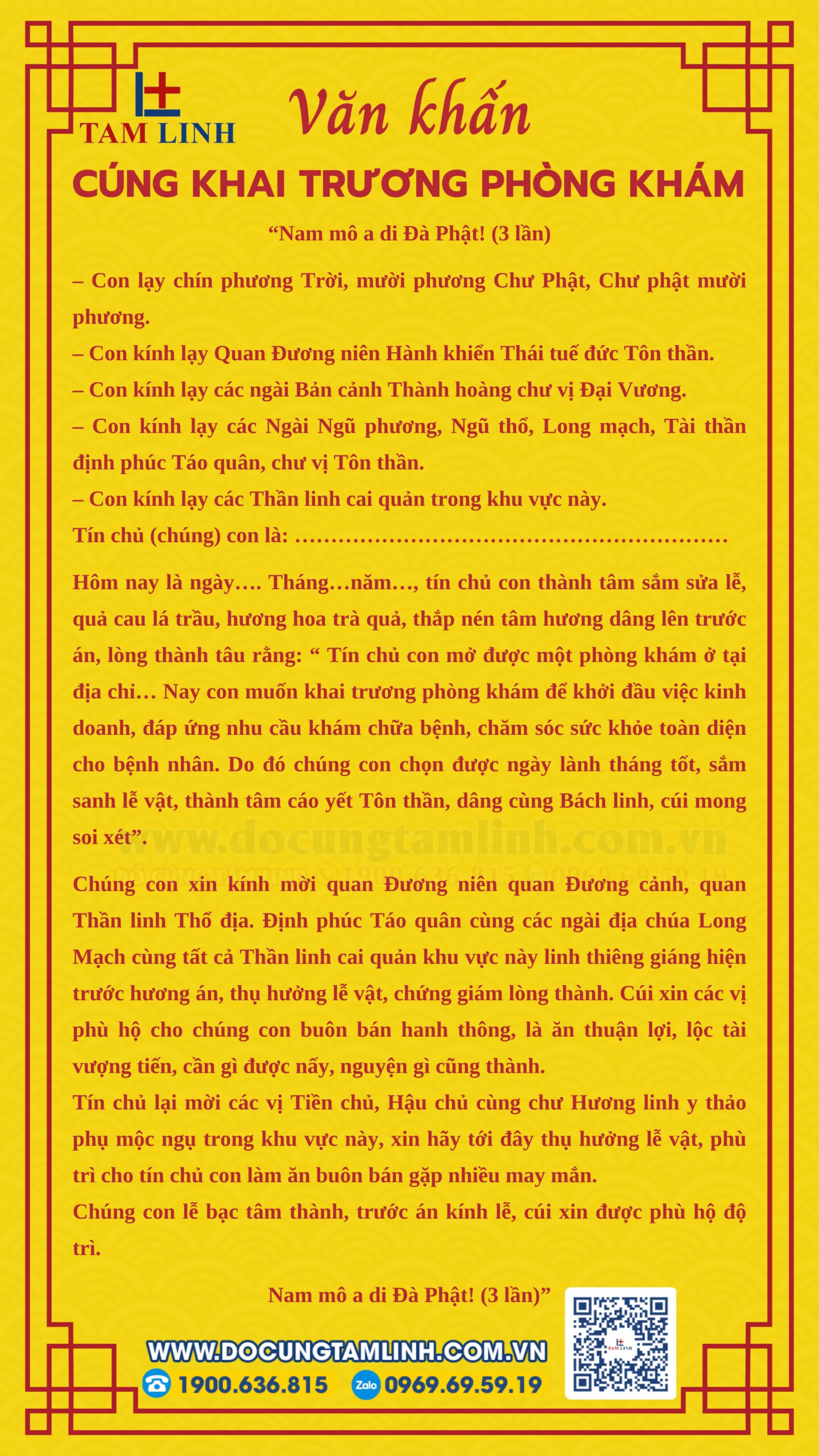 Bài cúng khai trương phòng khám