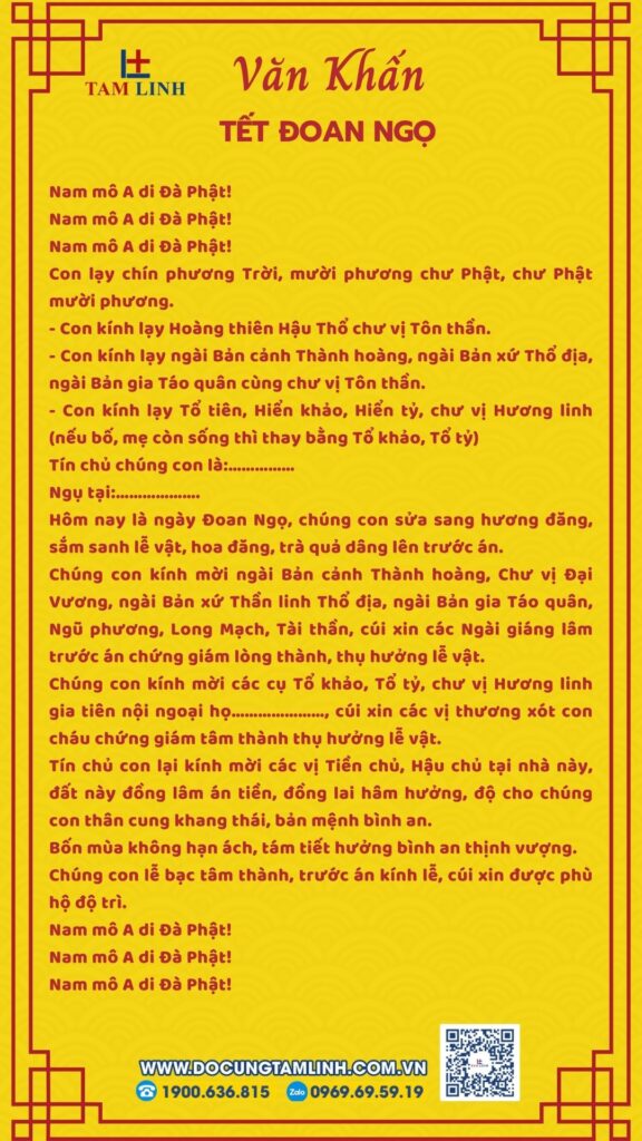 Bài cúng Tết Đoan Ngọ 2026