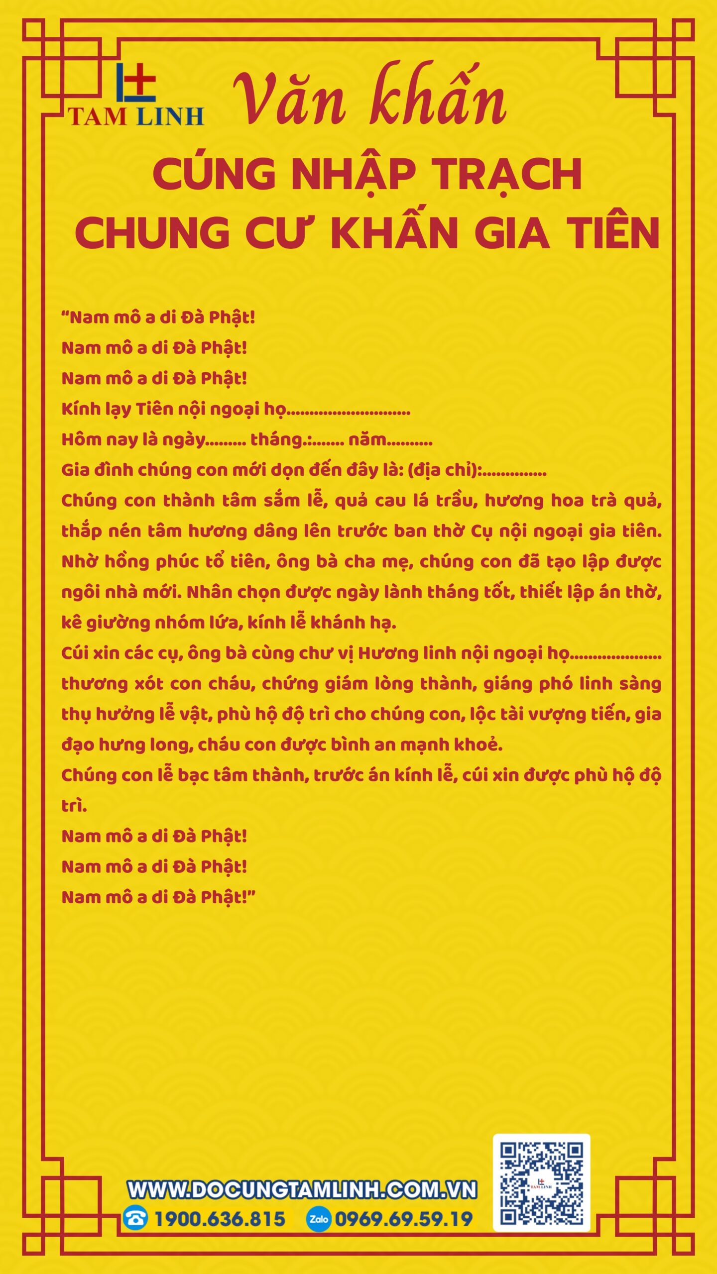 Bài văn cúng nhập trạch chung cư khấn gia tiên