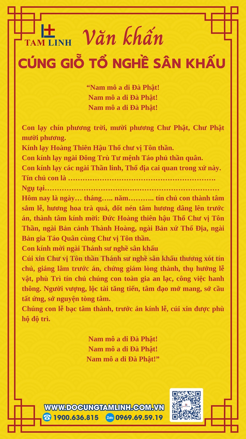 Bài văn khấn cúng giỗ tổ nghề sân khấu