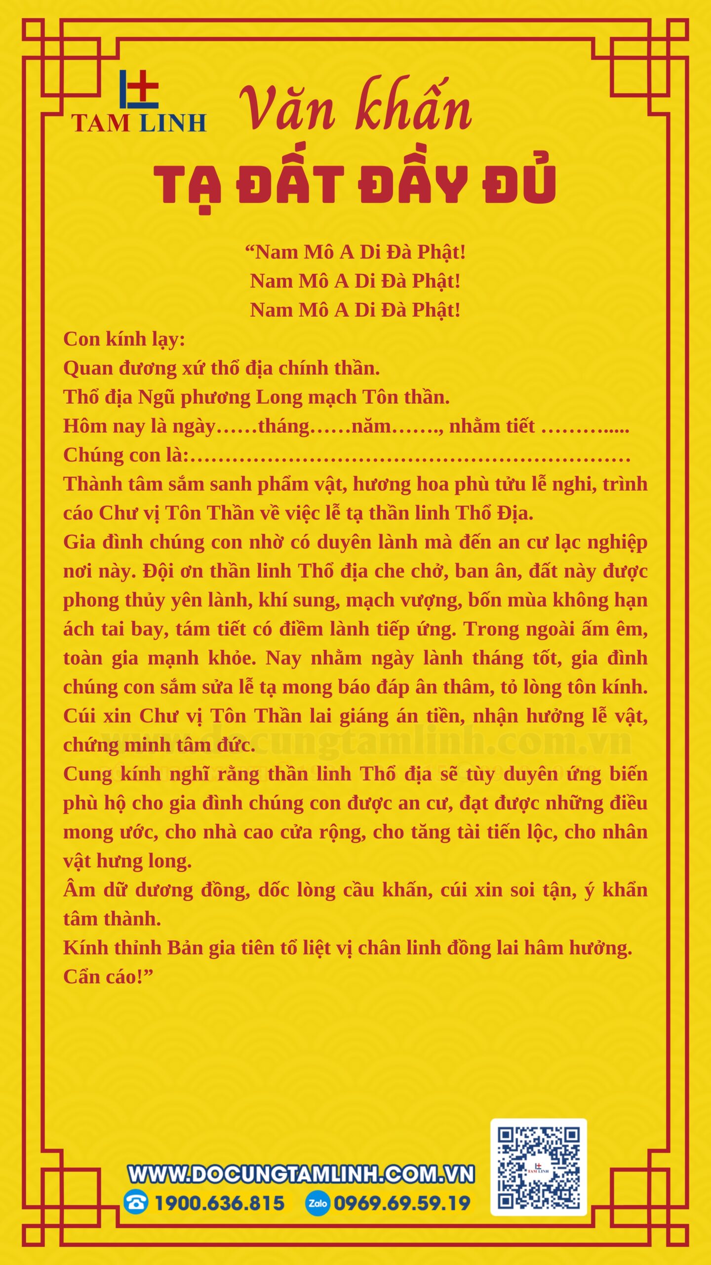 Bài văn khấn tạ đất đầy đủ