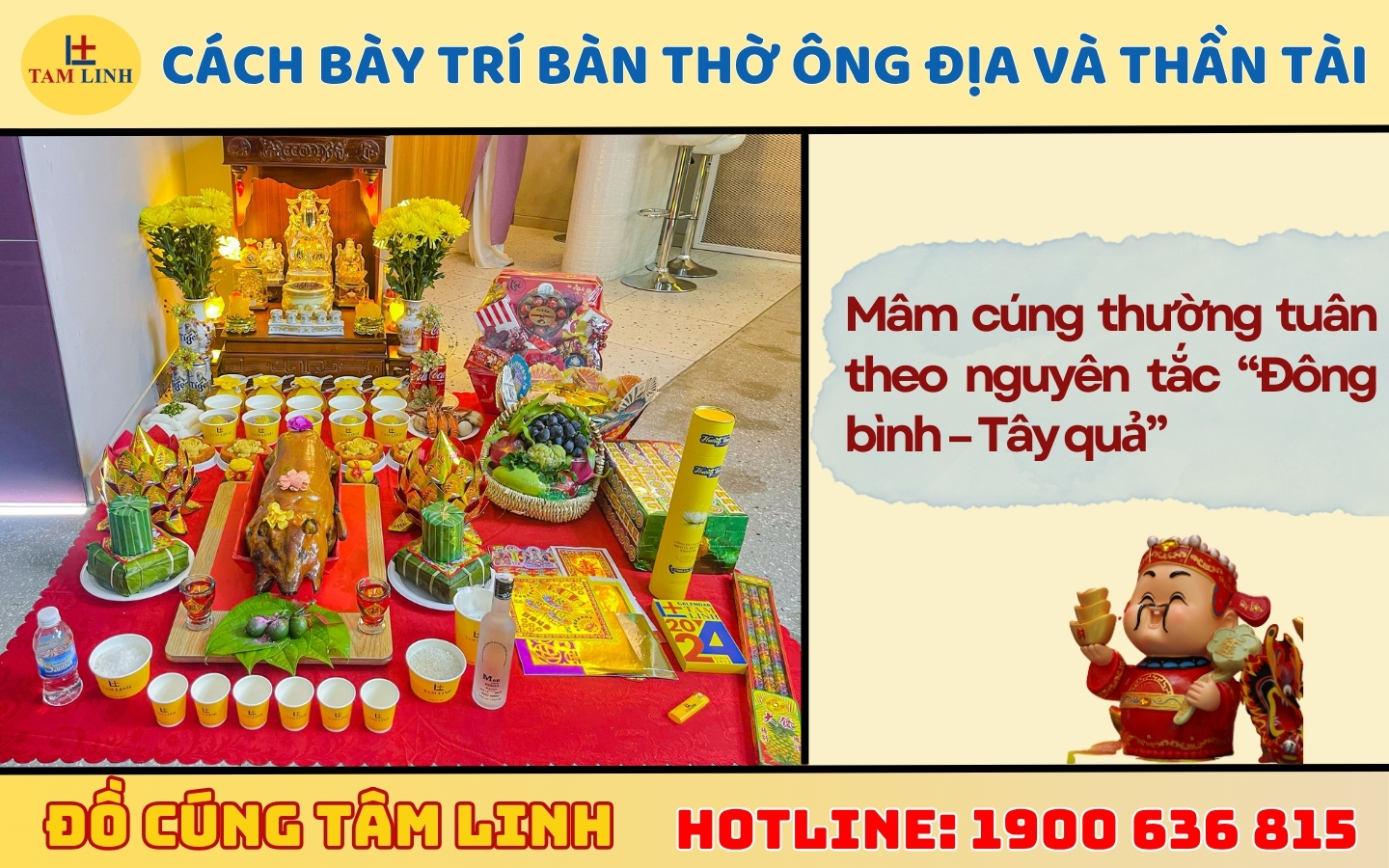 Cách bày trí bàn thờ ông Địa và Thần Tài