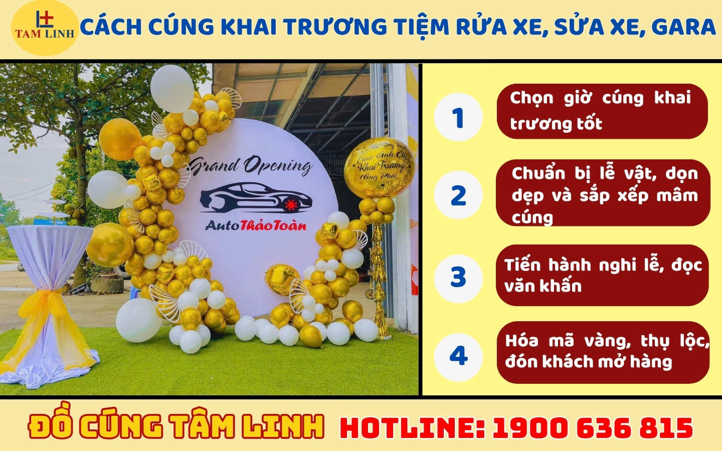 Cách cúng khai trương tiệm rửa xe, sửa xe, gara đơn giản