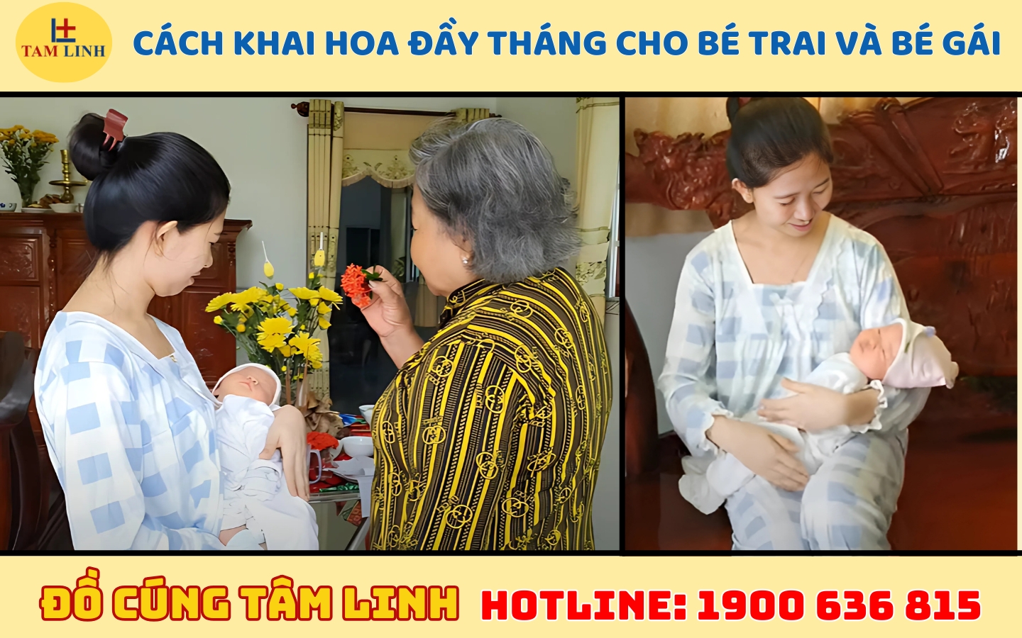 Cách khai hoa đầy tháng cho bé trai và bé gái