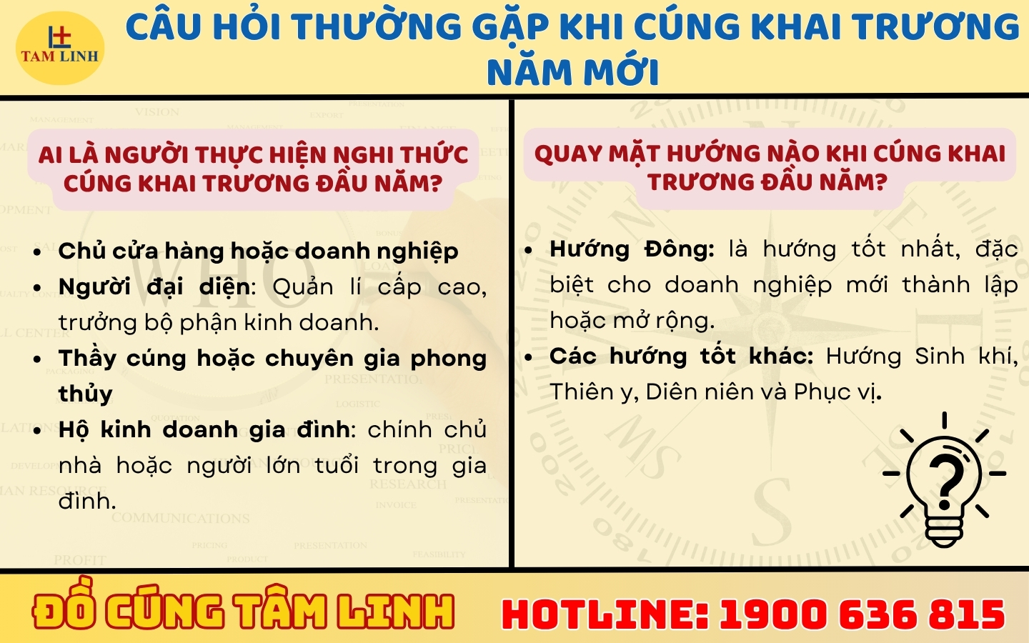 Câu hỏi thường gặp khi cúng khai trương năm mới