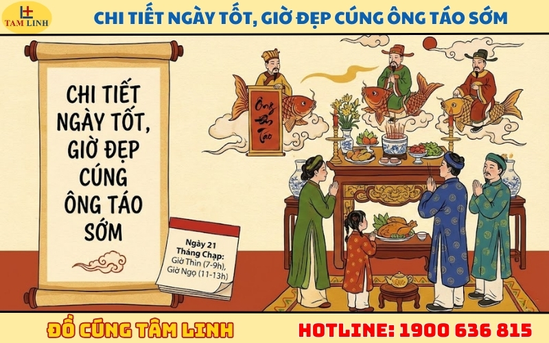 Chi tiết ngày tốt, giờ đẹp cúng ông Táo sớm 