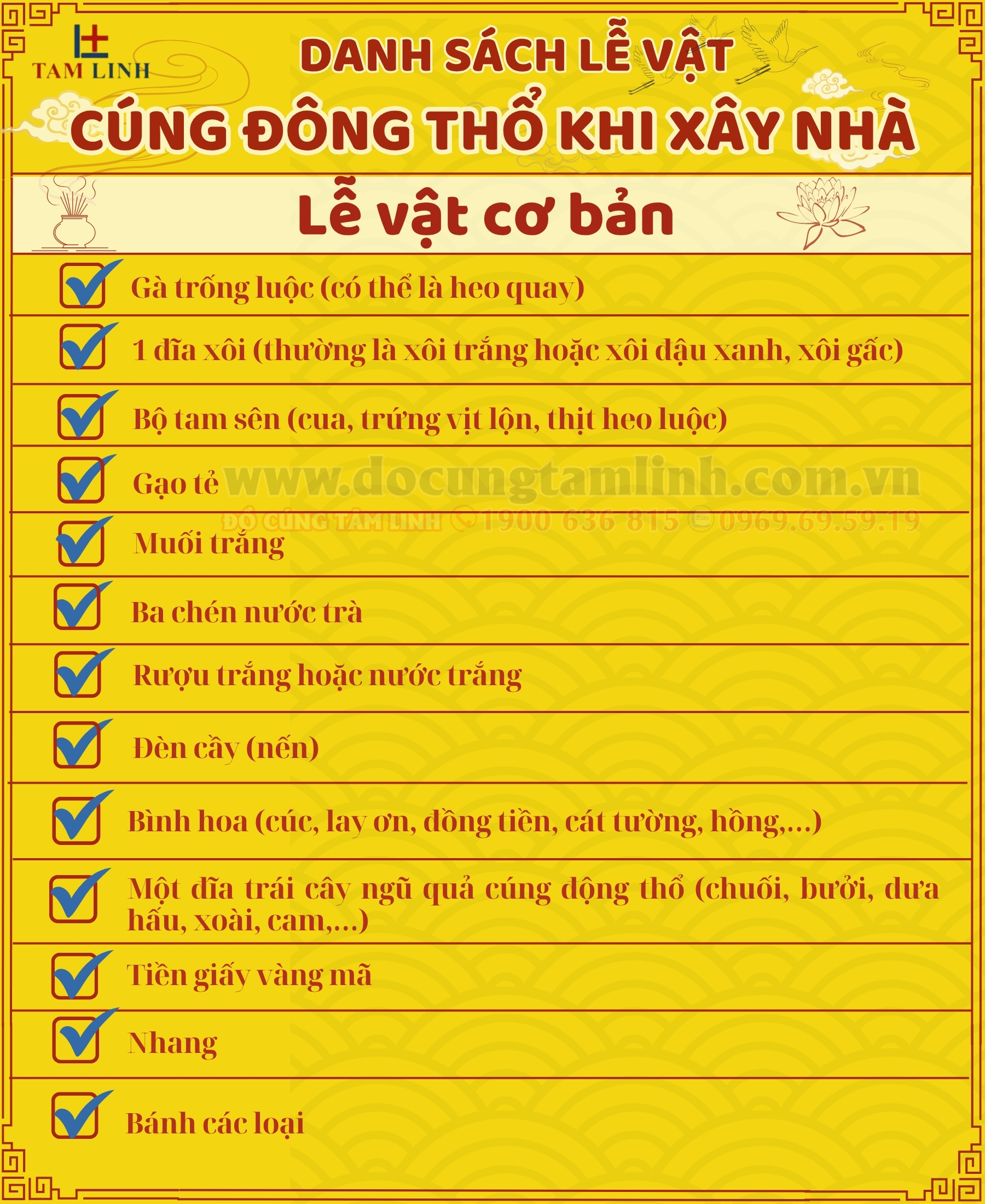 Yêu cầu của sắm lễ cúng đông thổ khi xây nhà