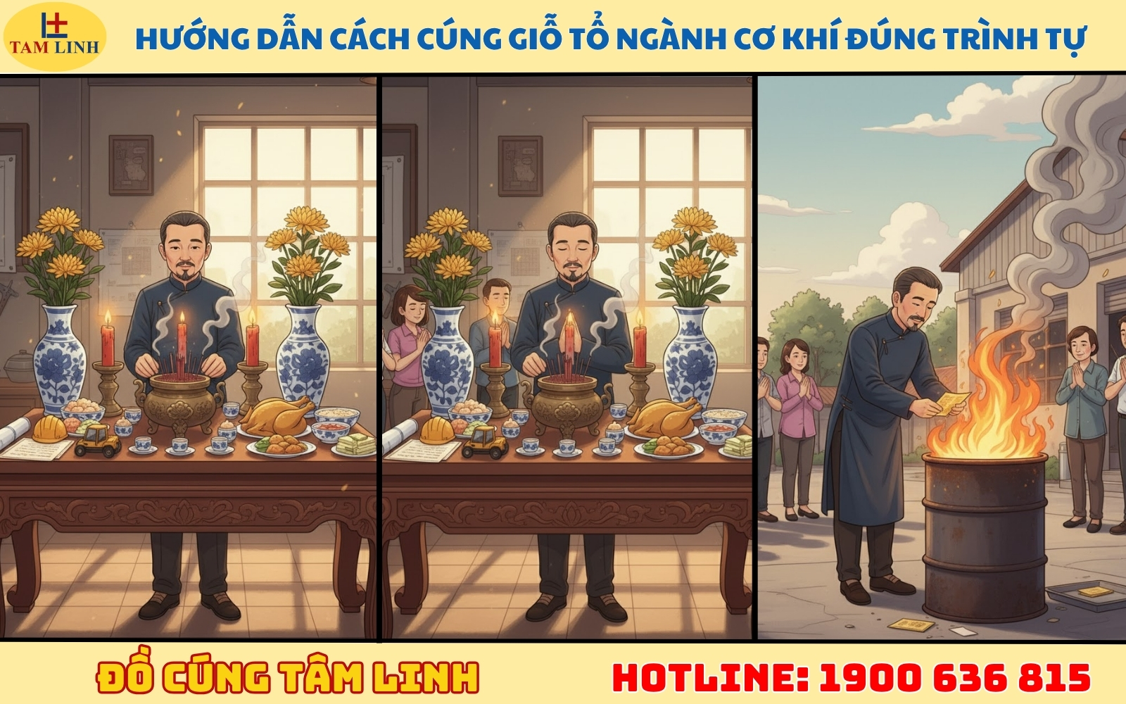 Hướng dẫn cách cúng giỗ tổ ngành cơ khí đúng trình tự