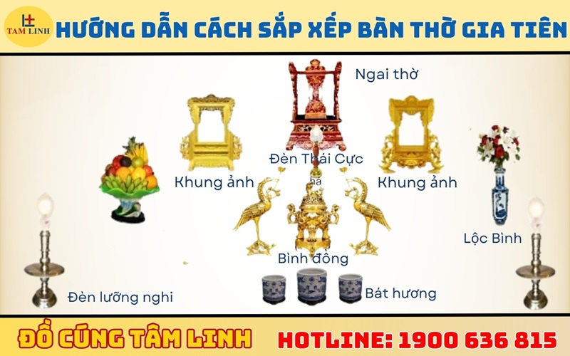 Hướng dẫn cách sắp xếp bàn thờ gia tiên