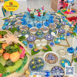 mam cung day thang be trai tone xanh