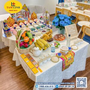 mam cung khai truong spa tone xanh