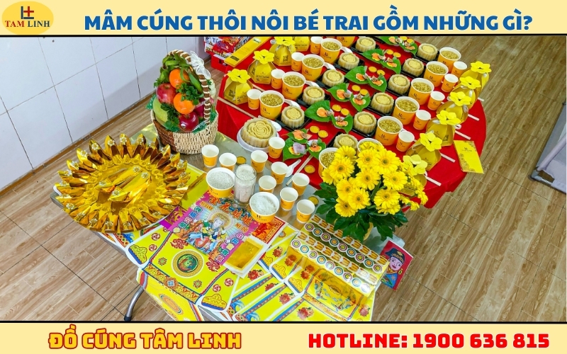 Mâm cúng thôi nôi bé trai gồm những gì