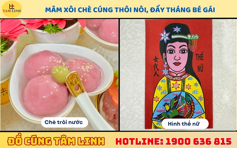 Mâm xôi chè cúng thôi nôi, đầy tháng bé gái