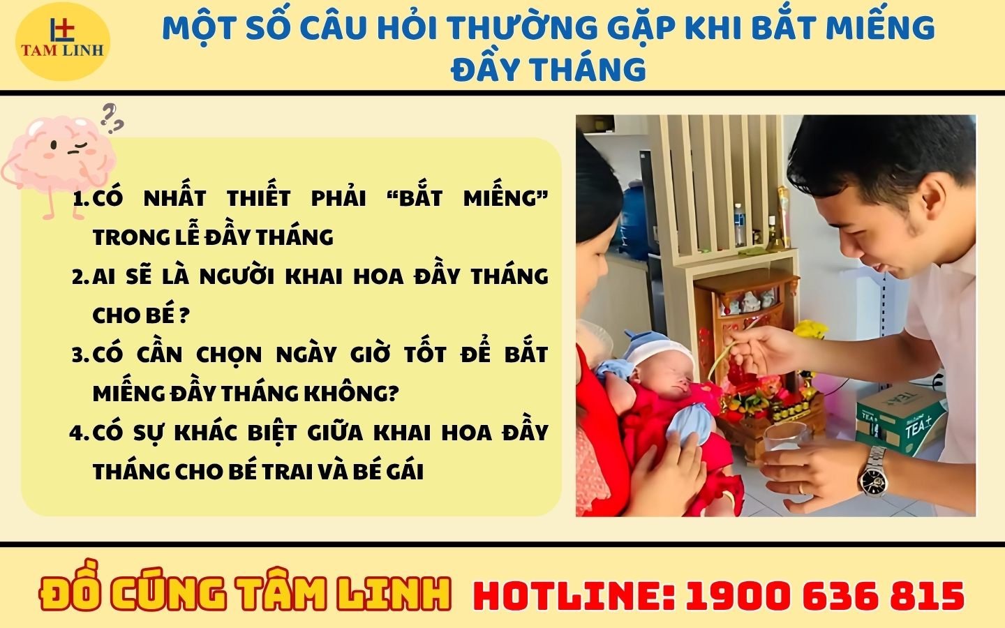 Một số câu hỏi thường gặp khi bắt miếng đầy tháng