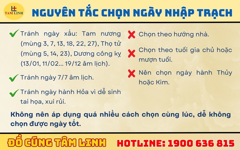 Nguyên tắc chọn ngày nhập trạch