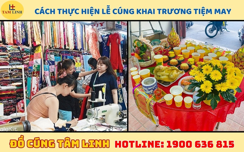 Thực hiện lễ cúng khai trương tiệm may