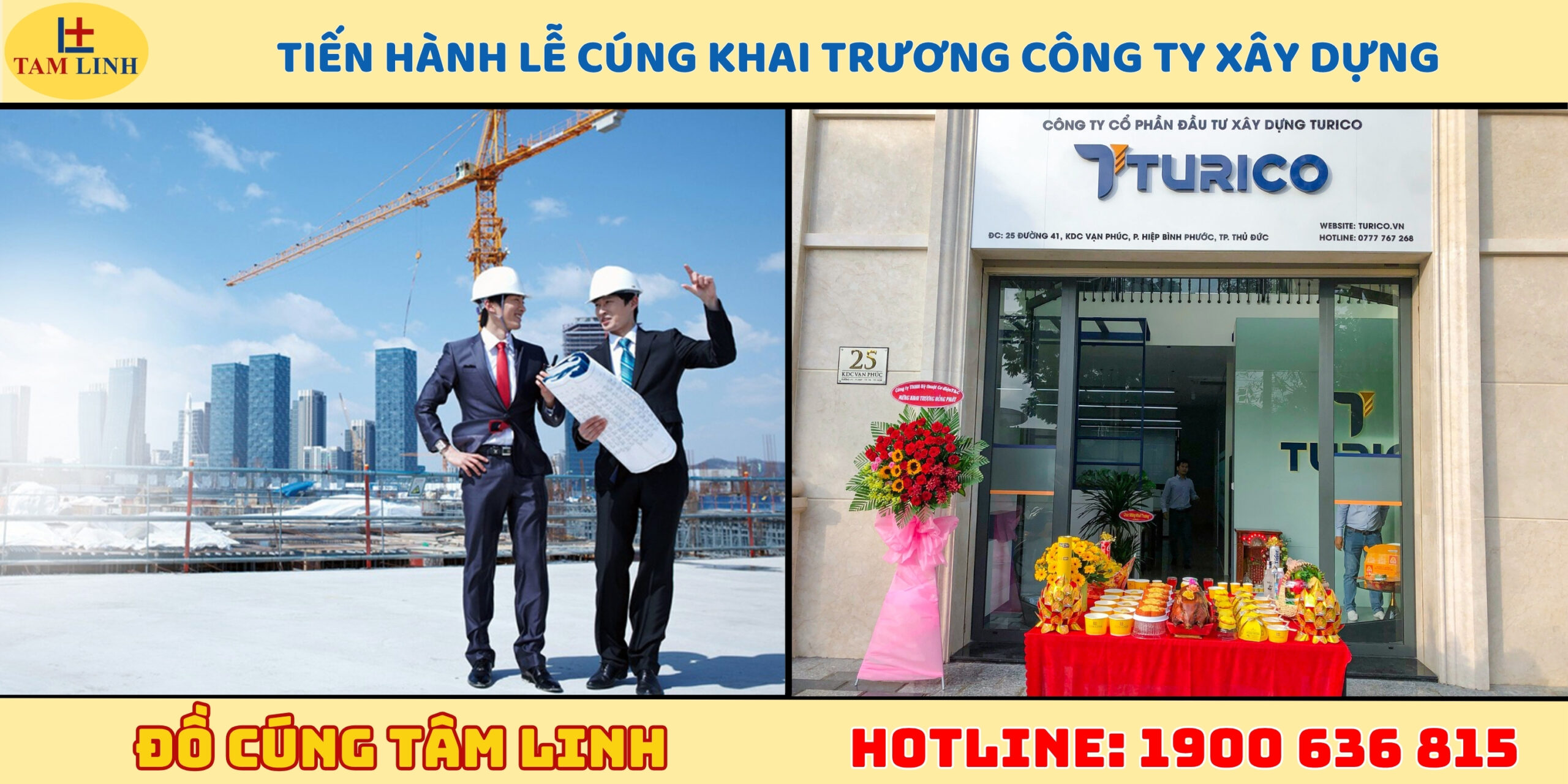 Tiến hành lễ cúng khai trương công ty xây dựng