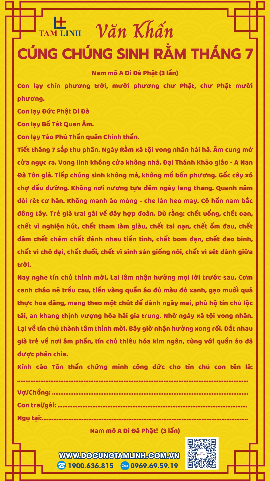 van khan cung chung sinh ram thang 7